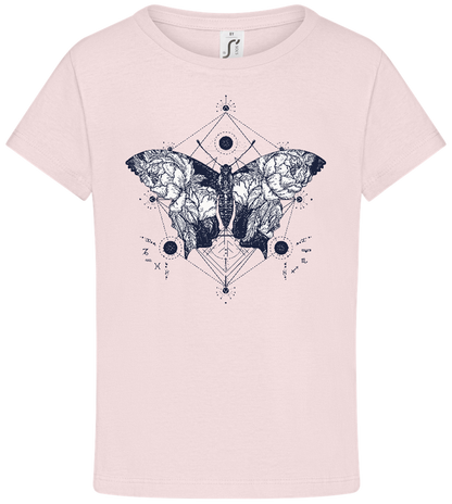 Astrology Butterfly Design - Comfort girls' t-shirt_MEDIUM PINK_front