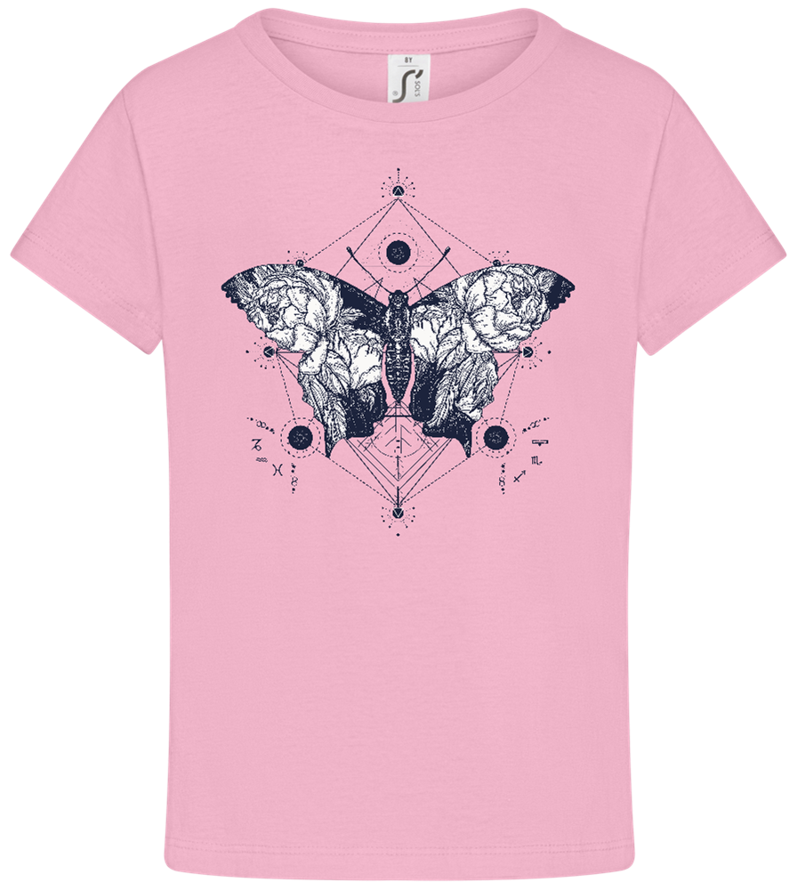 Astrology Butterfly Design - Comfort girls' t-shirt_PINK ORCHID_front