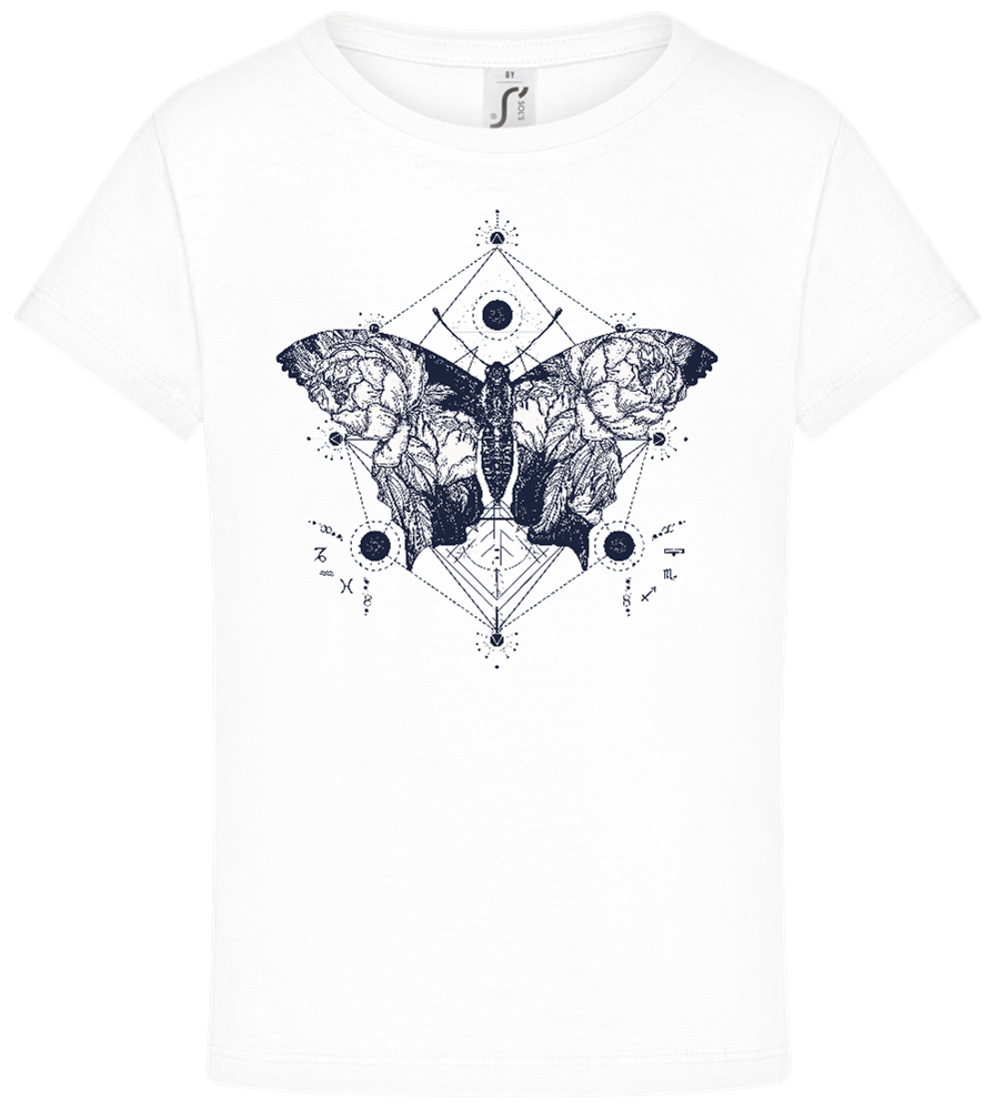 Astrology Butterfly Design - Comfort girls' t-shirt_WHITE_front
