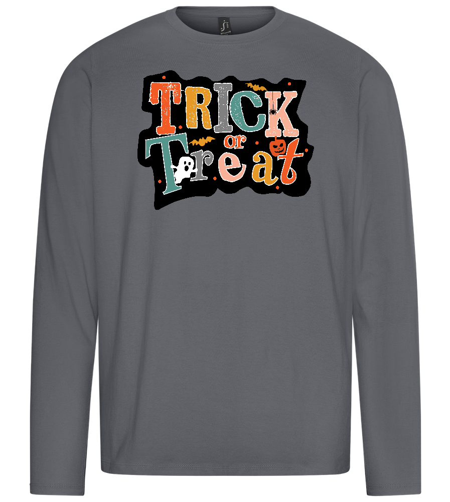 Spooky Trick or Treat Design - Premium men's long sleeve t-shirt_MOUSE GREY_front