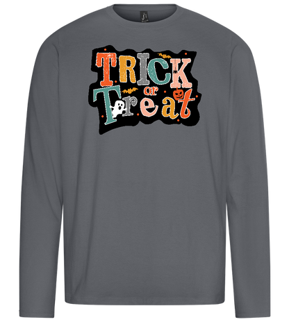 Spooky Trick or Treat Design - Premium men's long sleeve t-shirt_MOUSE GREY_front