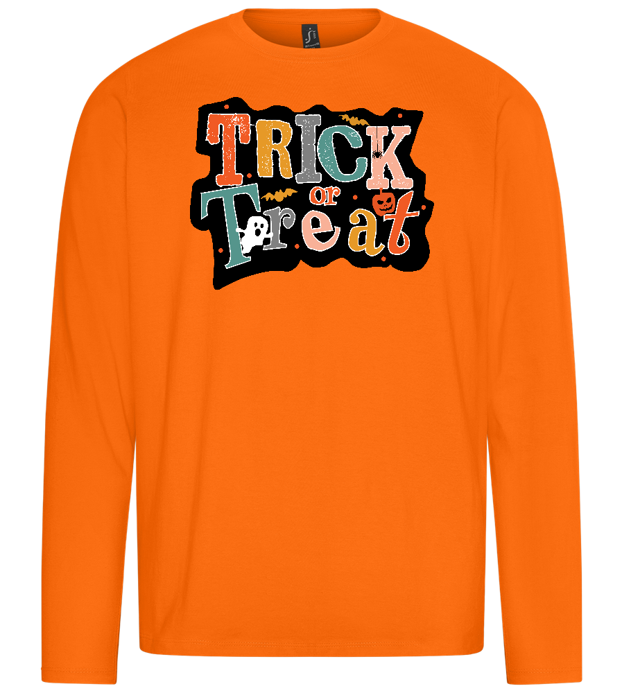 Spooky Trick or Treat Design - Premium men's long sleeve t-shirt_ORANGE_front