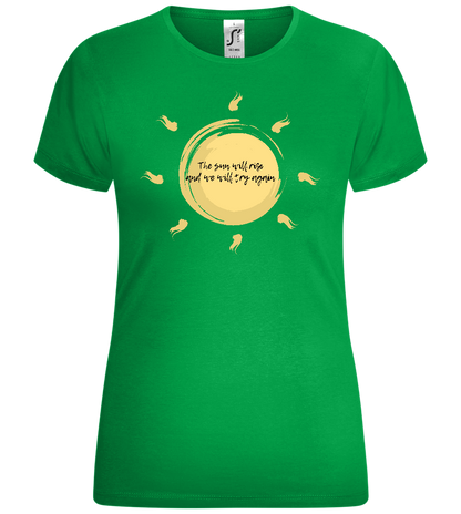 Sun Will Rise Design - Comfort women's t-shirt_MEADOW GREEN_front