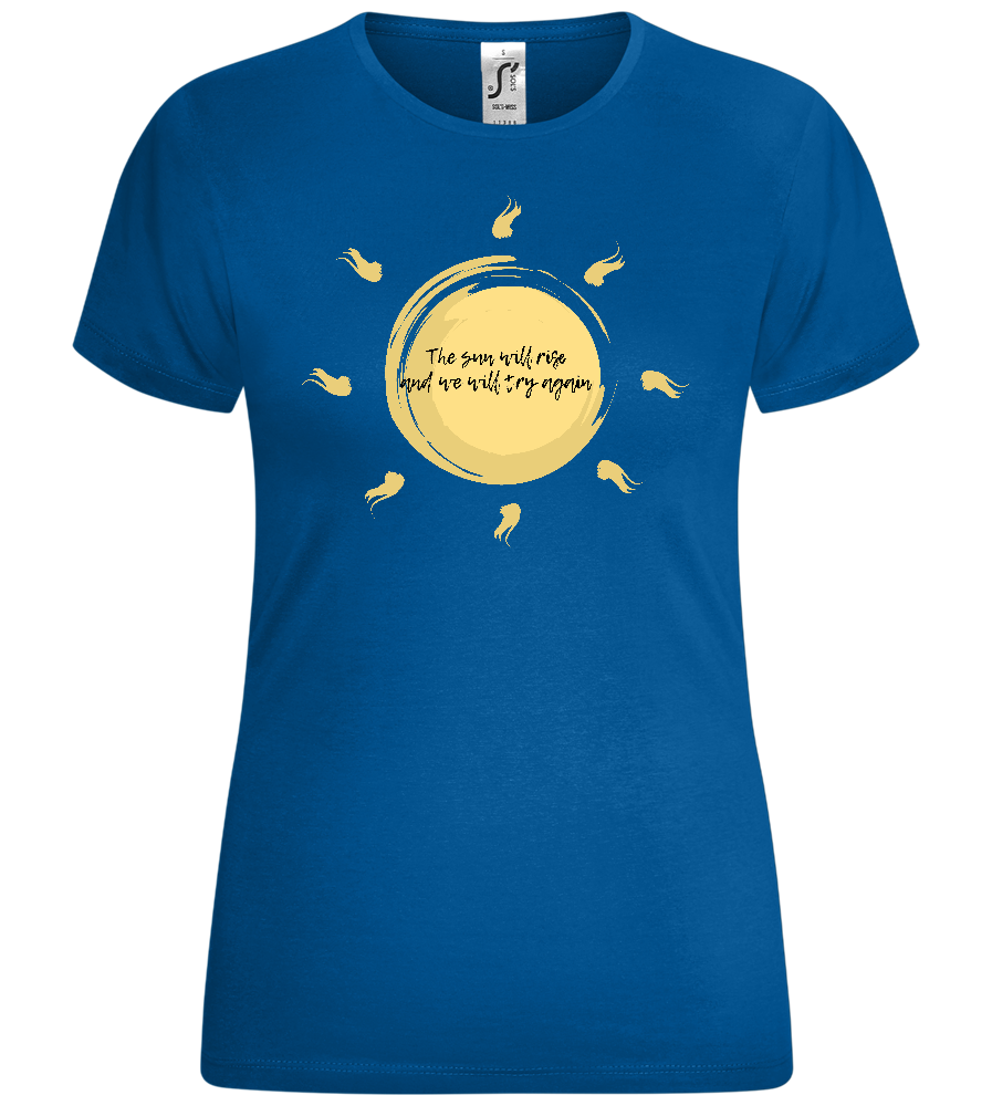 Sun Will Rise Design - Comfort women's t-shirt_ROYAL_front