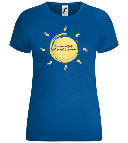 Sun Will Rise Design - Comfort women's t-shirt_ROYAL_front