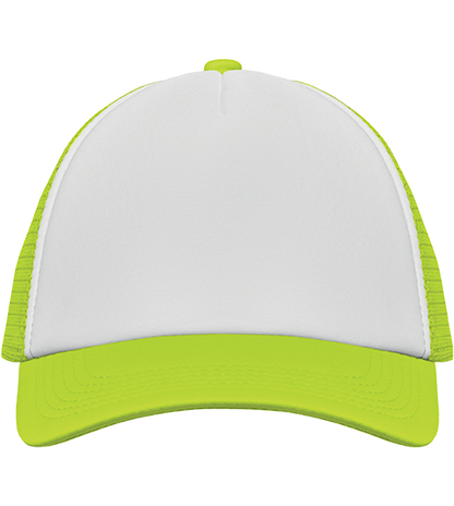 5-Panel Mesh Cap_WHITE/NEON YELLOW_front