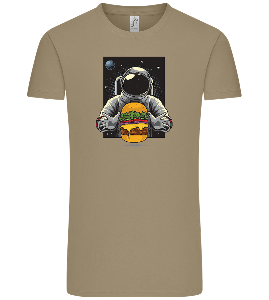 Spaceman Burger Design - Comfort Unisex T-Shirt_KHAKI_front