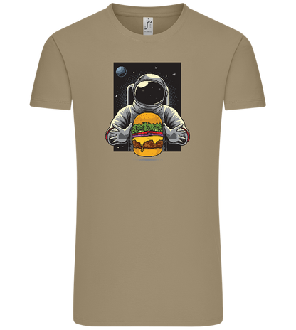 Spaceman Burger Design - Comfort Unisex T-Shirt_KHAKI_front