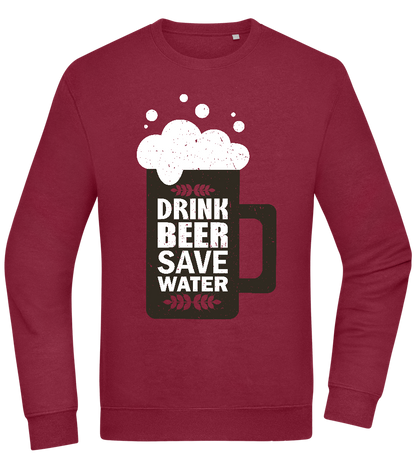 Drink Beer Save Water Beer Mug Design - Comfort Essential Unisex Sweater_BORDEAUX_front