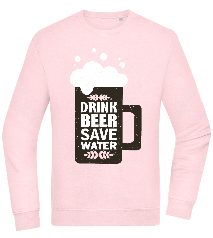 Drink Beer Save Water Beer Mug Design - Comfort Essential Unisex Sweater_LIGHT PEACH ROSE_front