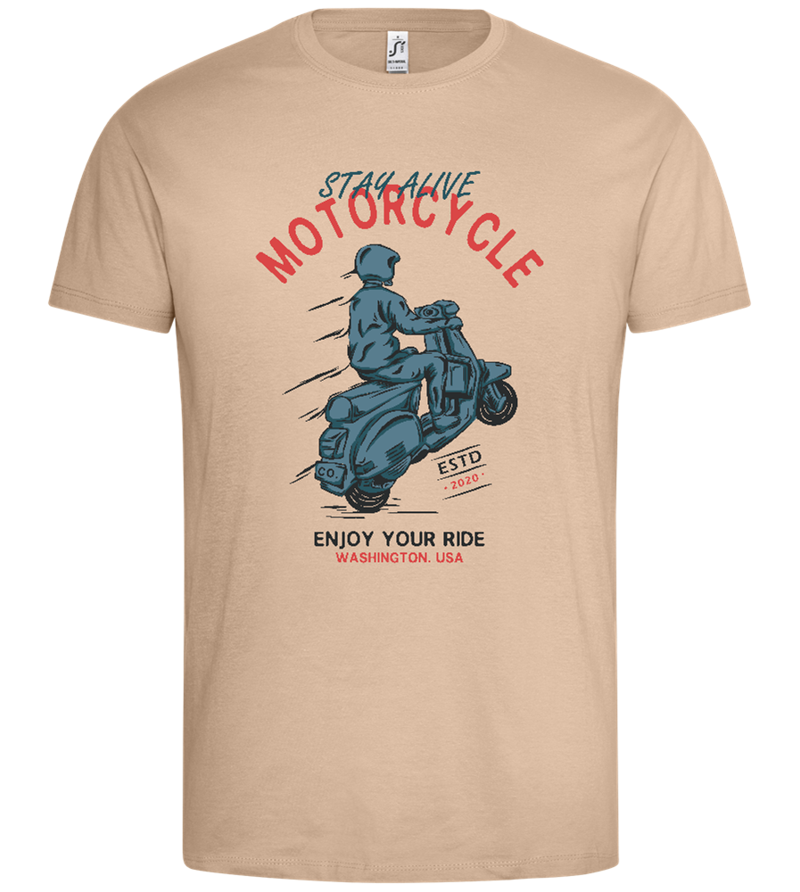 Stay Alive Motorcycle Design - Premium men's t-shirt_SAND_front