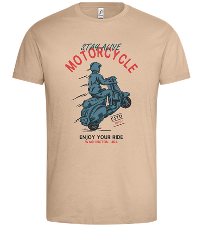 Stay Alive Motorcycle Design - Premium men's t-shirt_SAND_front