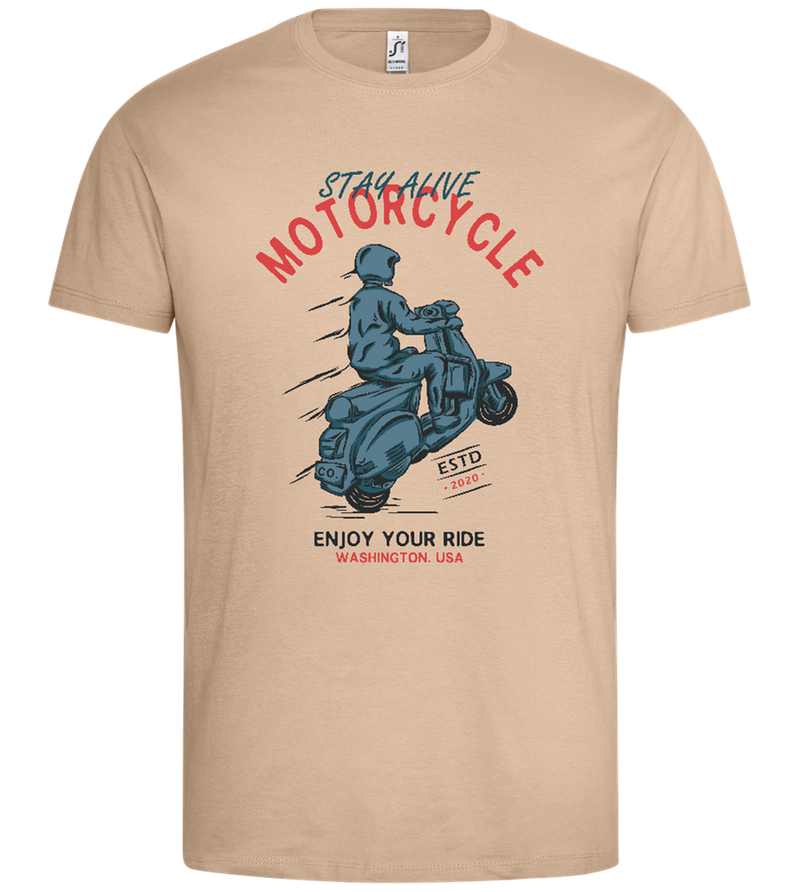 Stay Alive Motorcycle Design - Premium men's t-shirt_SAND_front