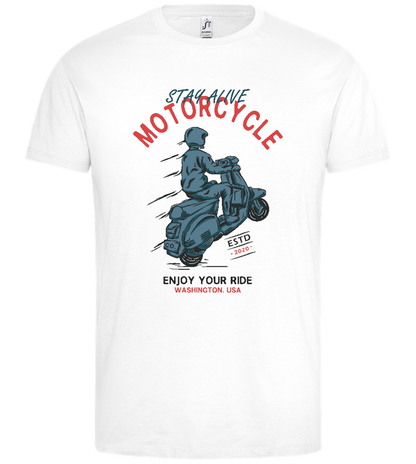 Stay Alive Motorcycle Design - Premium men's t-shirt_WHITE_front