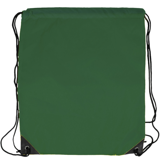 190T Polyester Drawstring Bag_GREEN_front