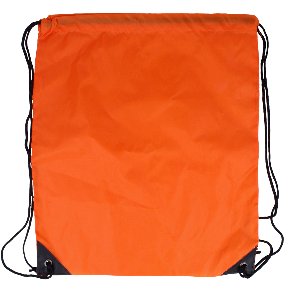 190T Polyester Drawstring Bag_ORANGE_front