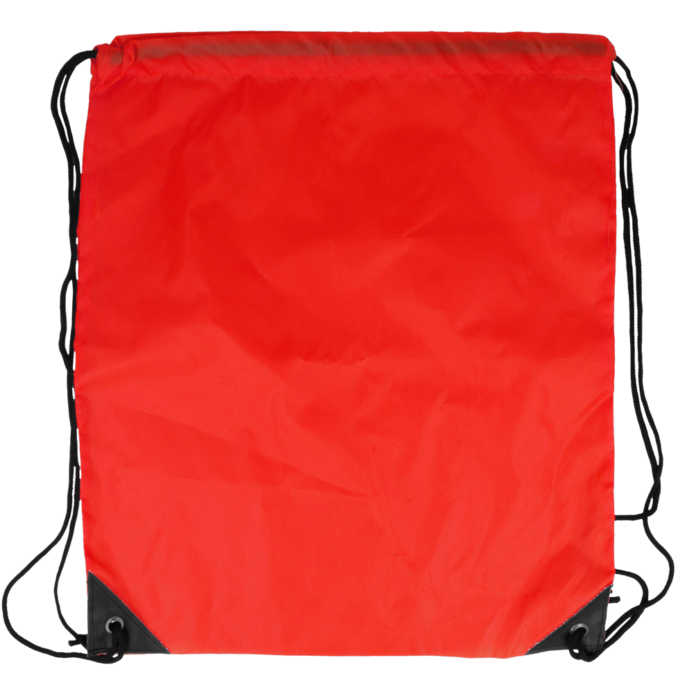 190T Polyester Drawstring Bag_RED_front