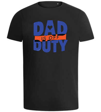 Dad Off Duty Design - Comfort men's long t-shirt_DEEP BLACK_front