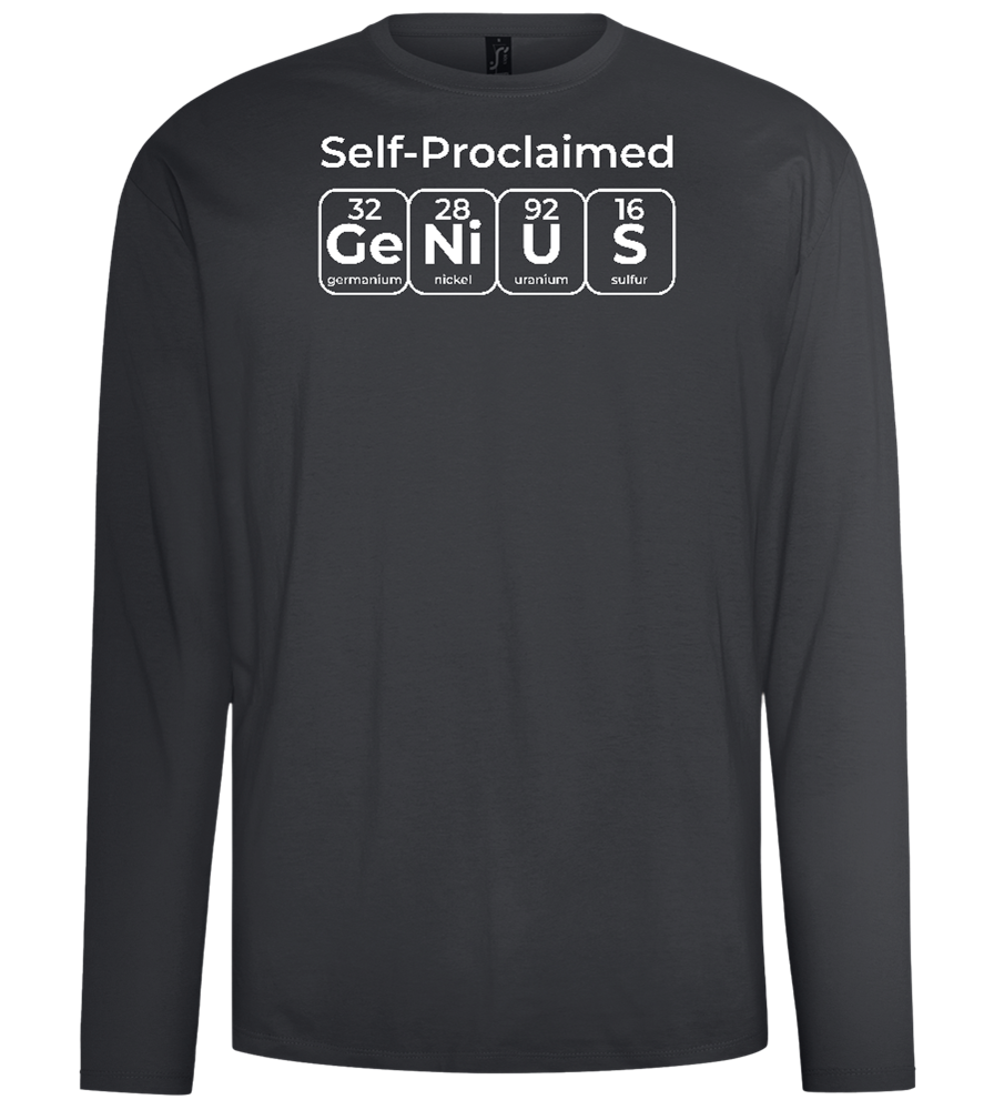 Genius Periodic Table Design - Comfort men's long sleeve t-shirt_DARK GRAY_front