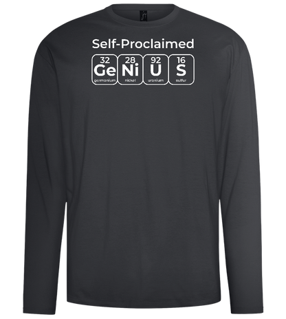 Genius Periodic Table Design - Comfort men's long sleeve t-shirt_DARK GRAY_front