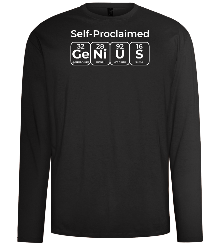 Genius Periodic Table Design - Comfort men's long sleeve t-shirt_DEEP BLACK_front