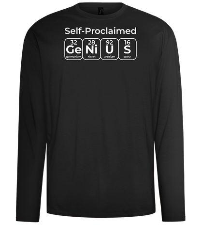 Genius Periodic Table Design - Comfort men's long sleeve t-shirt_DEEP BLACK_front