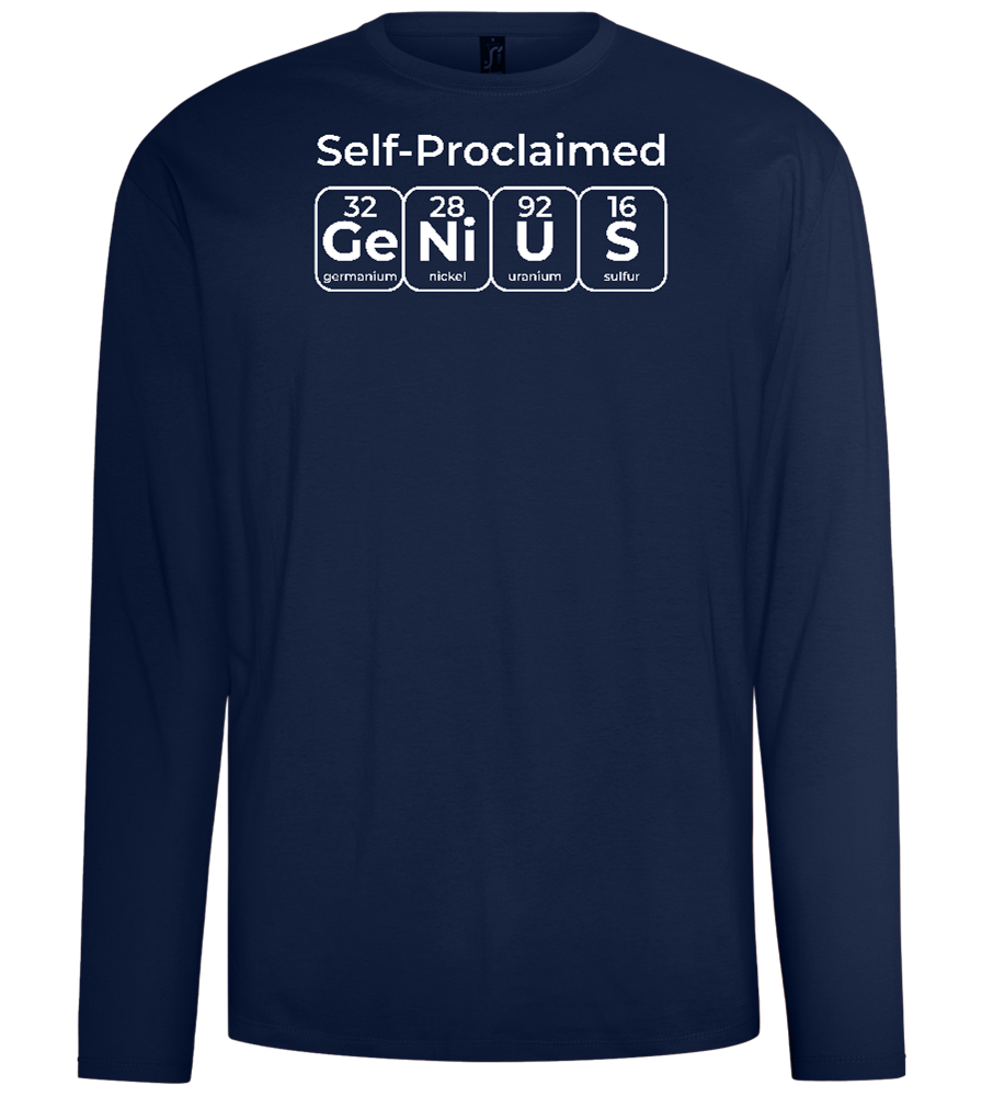 Genius Periodic Table Design - Comfort men's long sleeve t-shirt_MARINE_front