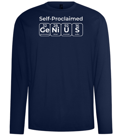 Genius Periodic Table Design - Comfort men's long sleeve t-shirt_MARINE_front