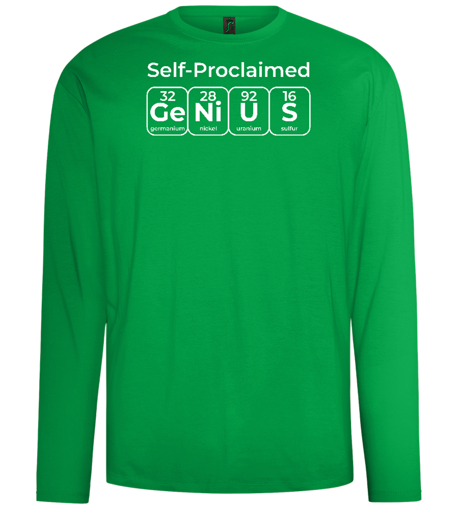 Genius Periodic Table Design - Comfort men's long sleeve t-shirt_MEADOW GREEN_front