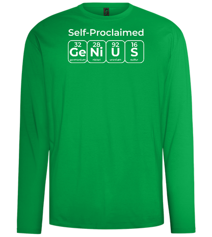 Genius Periodic Table Design - Comfort men's long sleeve t-shirt_MEADOW GREEN_front