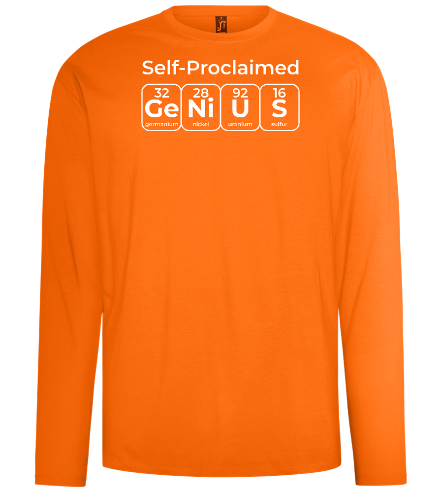 Genius Periodic Table Design - Comfort men's long sleeve t-shirt_ORANGE_front