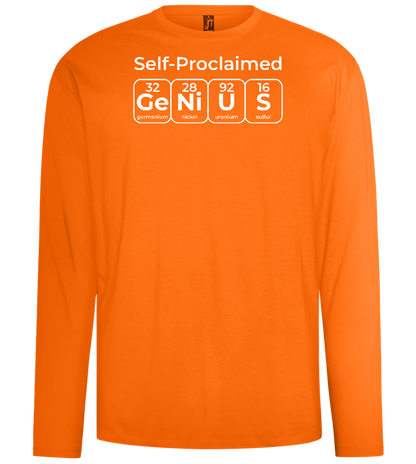 Genius Periodic Table Design - Comfort men's long sleeve t-shirt_ORANGE_front