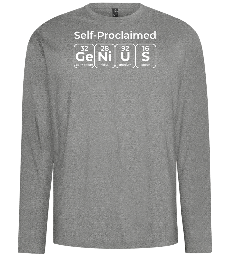 Genius Periodic Table Design - Comfort men's long sleeve t-shirt_ORION GREY_front