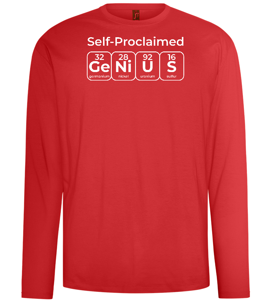 Genius Periodic Table Design - Comfort men's long sleeve t-shirt_RED_front