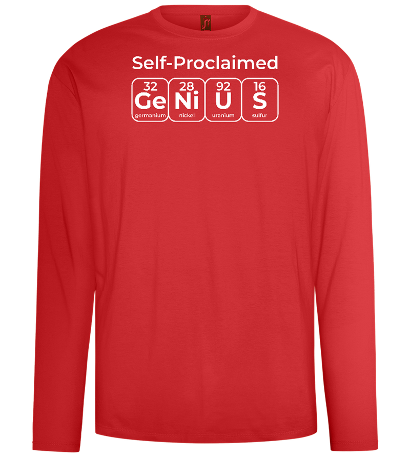 Genius Periodic Table Design - Comfort men's long sleeve t-shirt_RED_front