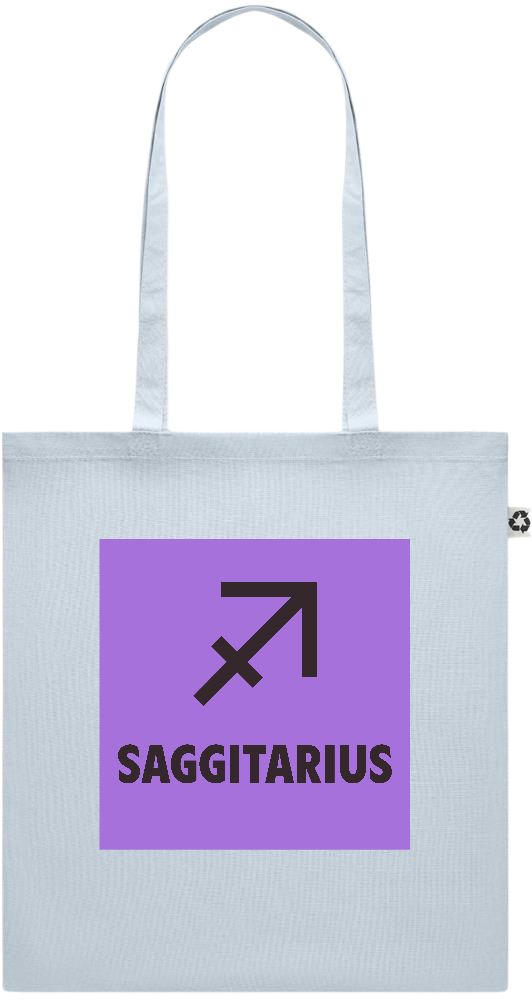 Zodiac Saggitarius Design - Recycled cotton colored shopping bag_BABY BLUE_front