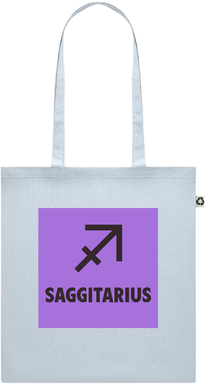 Zodiac Saggitarius Design - Recycled cotton colored shopping bag_BABY BLUE_front