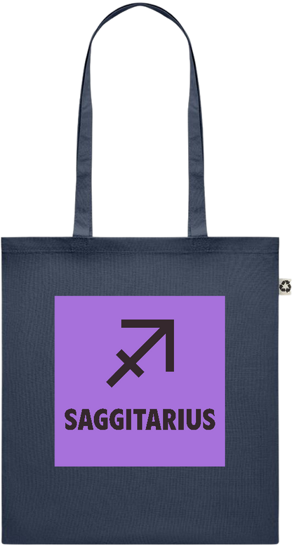 Zodiac Saggitarius Design - Recycled cotton colored shopping bag_FRENCH NAVY_front