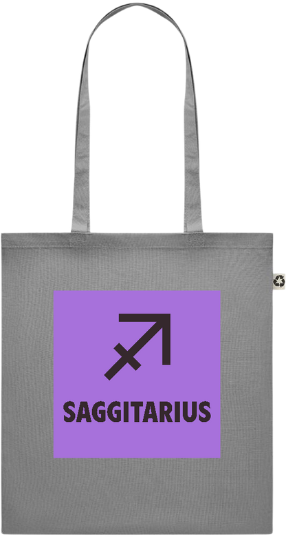 Zodiac Saggitarius Design - Recycled cotton colored shopping bag_STONE GREY_front