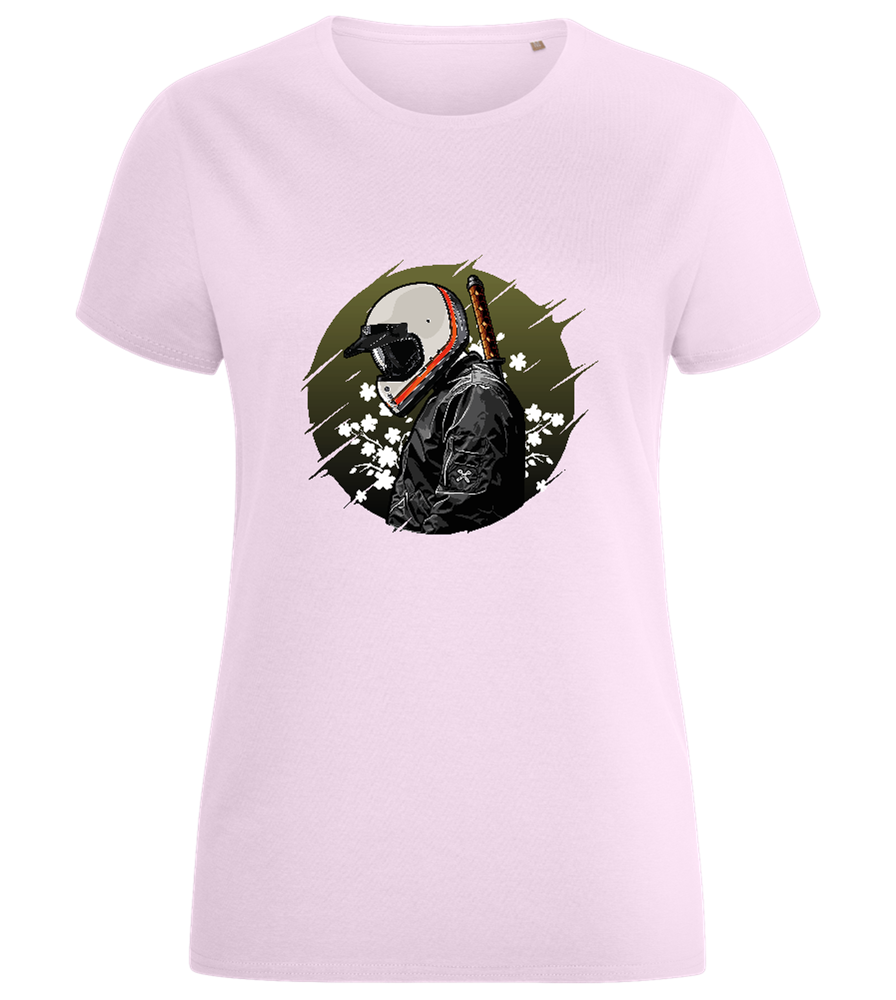 Samurai Bike Design - Comfort women's fitted t-shirt_LIGHT PINK_front