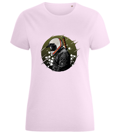 Samurai Bike Design - Comfort women's fitted t-shirt_LIGHT PINK_front