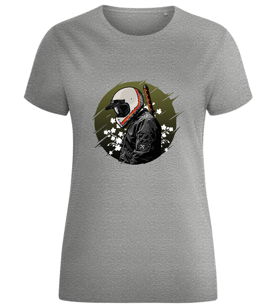 Samurai Bike Design - Comfort women's fitted t-shirt_ORION GREY_front