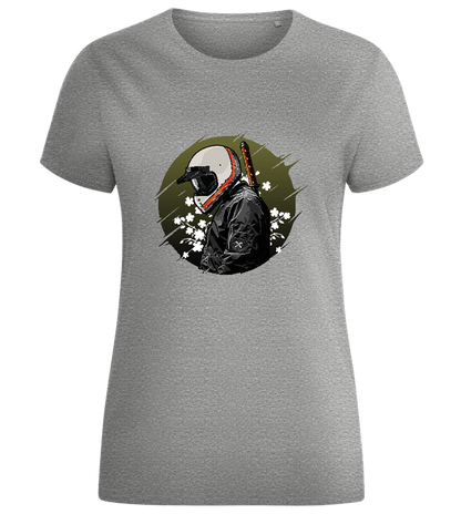 Samurai Bike Design - Comfort women's fitted t-shirt_ORION GREY_front