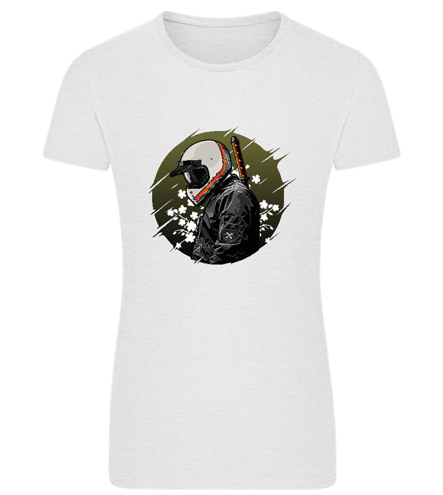 Samurai Bike Design - Comfort women's fitted t-shirt_VIBRANT WHITE_front