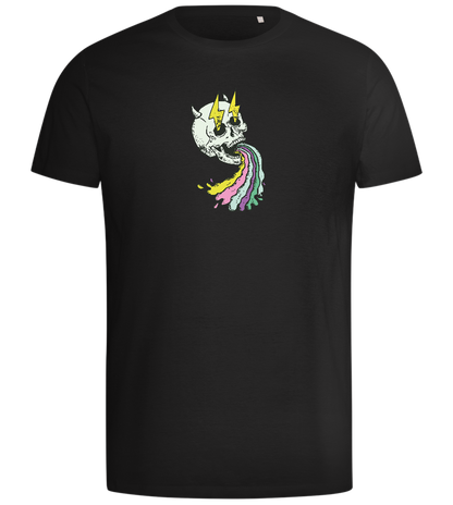 Rainbow Skull Design - Comfort men's t-shirt_DEEP BLACK_front