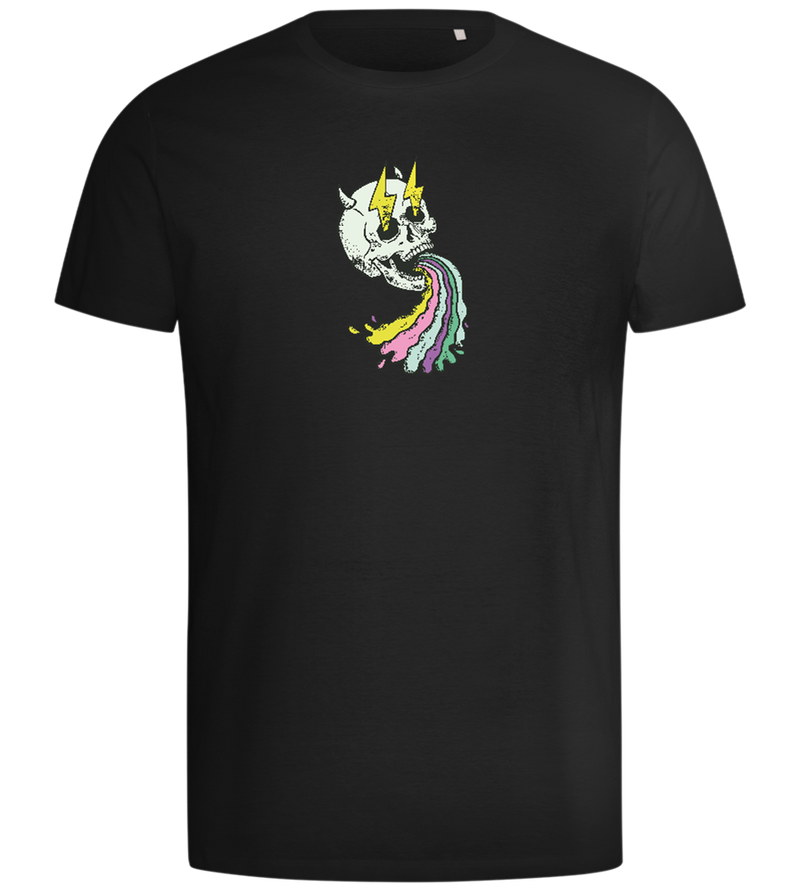 Rainbow Skull Design - Comfort men's t-shirt_DEEP BLACK_front