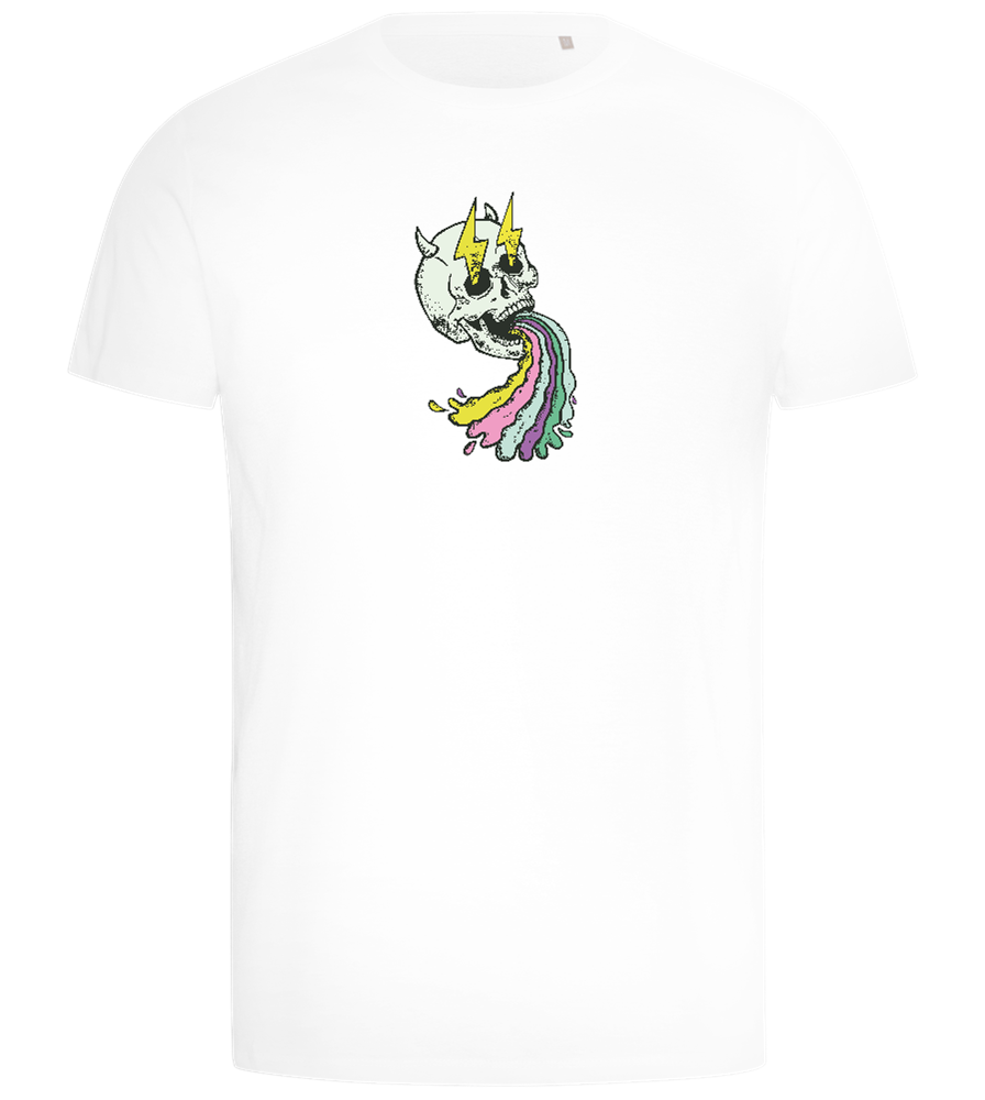 Rainbow Skull Design - Comfort men's t-shirt_WHITE_front