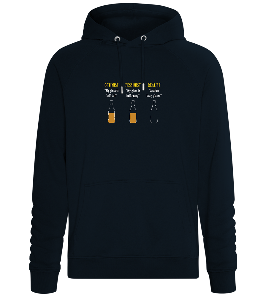 Optimist Pessimist Realist Design - Comfort unisex hoodie_BLACK_front