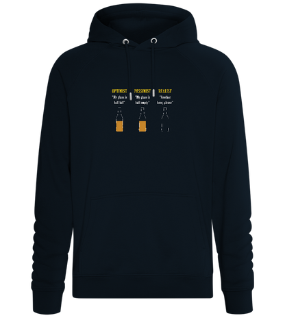 Optimist Pessimist Realist Design - Comfort unisex hoodie_BLACK_front