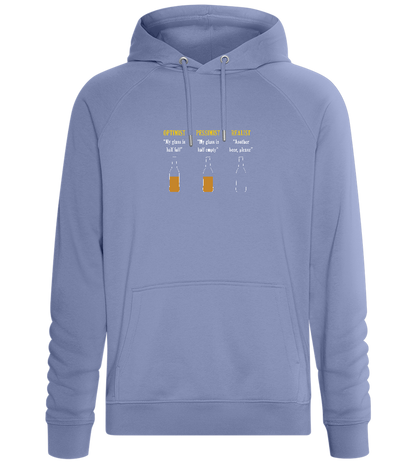 Optimist Pessimist Realist Design - Comfort unisex hoodie_BLUE_front